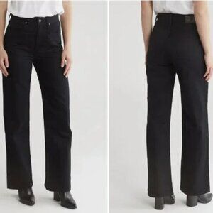NEW AG Kora High-Rise Wide Leg Deep Black Jeans Size 30